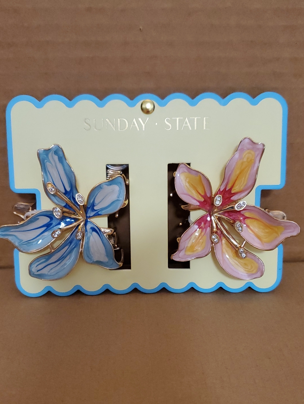 Sunday State Floral Enamel Hair Clips